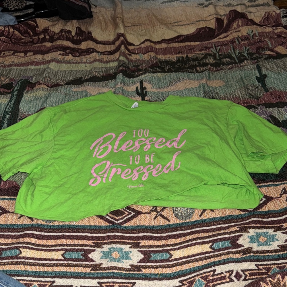 Green Kids Shirt with Pink Text